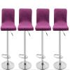 SONNACH Velvet Bar Stool Covers, Square Counter-Height Stool Covers (4, Purple) view 1