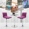 SONNACH Velvet Bar Stool Covers, Square Counter-Height Stool Covers (4, Purple) view 2