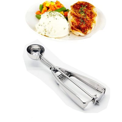 TONGDY Spring-Loaded Ice Cream & Cookie Scoop, Stainless Steel, 5.3 cm