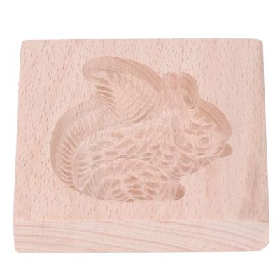 Reusable Wooden Squirrel Cookie Mold, Easy to Clean, Beechwood
