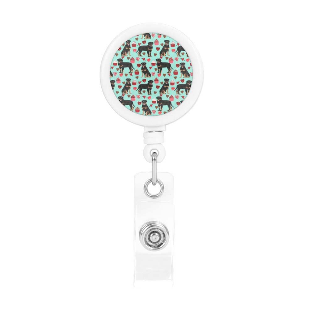 Rottweiler Valentine's Dog Love Retractable Badge Holder with ID Clip