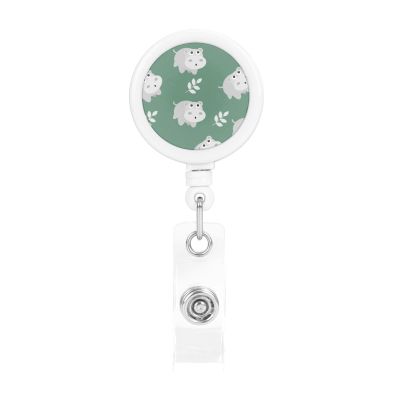 Cute Hippo Retractable Badge Holder with ID Clip