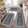 HEBE Boho Kitchen Rug Set, 3-Piece, with Runner, Vintage, Non-Slip, Washable view 1