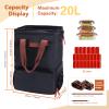 ZATOGOO 20L Insulated Cooler Backpack with Two Compartments, Leakproof Lunch Bag for Camping and Hiking - Black view 4