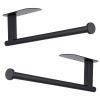 Honmein Upgrade Paper Towel Holder, SUS304 Stainless Steel, Under-Cabinet, Bendable, Adhesive or Drill Mount (2 Black) view 1