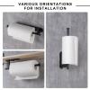 Honmein Upgrade Paper Towel Holder, SUS304 Stainless Steel, Under-Cabinet, Bendable, Adhesive or Drill Mount (2 Black) view 4