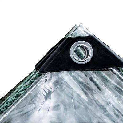 Tear-Resistant Transparent PVC Cover Tarp with Eyelets, 0.5 mm, Foldable, 2 x 1.5 m