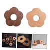 2-Piece Heat-Resistant Wooden Flower Coasters view 2