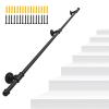 DMCHENGMA 210 cm Black Metal Stair Handrail, Wall-Mount Round Pipe Railing view 1