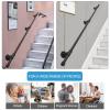 DMCHENGMA 210 cm Black Metal Stair Handrail, Wall-Mount Round Pipe Railing view 4