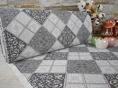 240 cm Extra-Wide Poplin Cotton Fabric by the Meter from 50 cm, 100% Cotton, KO-TEX, Gray