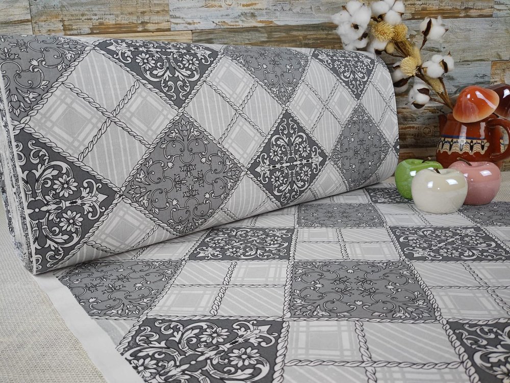 240 cm Extra-Wide Poplin Cotton Fabric by the Meter from 50 cm, 100% Cotton, KO-TEX, Gray