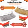 4-Piece Hand Wire Brush Set with Stainless Steel and Brass Brushes view 2
