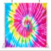 BELECO 6 x 3 m Tie-Dye Fabric Photography Backdrop, Colorful Rainbow, Birthday, Watercolor, Spiral, 1960s Hippie Theme view 3