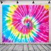 BELECO 6 x 3 m Tie-Dye Fabric Photography Backdrop, Colorful Rainbow, Birthday, Watercolor, Spiral, 1960s Hippie Theme view 4