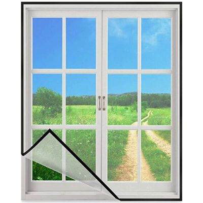 Universal Adjustable Window Mosquito Screen 120 × 130 cm, Black