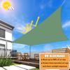 Ziligengsheng Rectangular Sun Shade Sail 4.5 x 5.5 m, Waterproof, Dark Green view 2