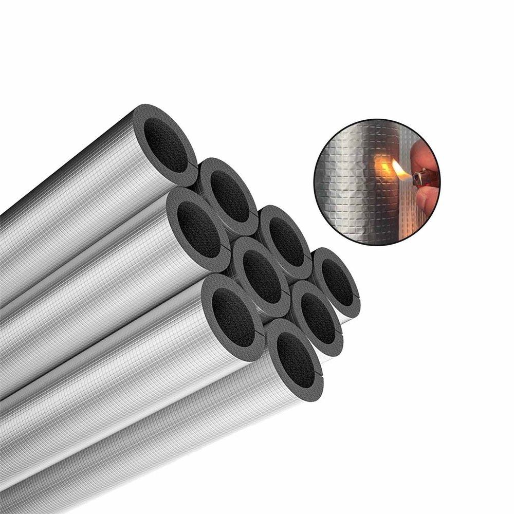 Foam Pipe Insulation, Self-Sealing Pipe Insulation Sleeve, Foam Tube, Self-Adhesive Pipe Insulation, Aluminum Foil Pipe Insulation, Insulated Foam Protection (Colo