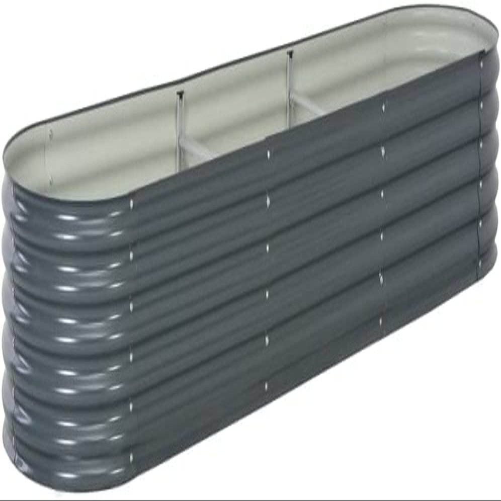 KOIECETA Gray Steel Raised Garden Bed 320 x 80 x 44 cm