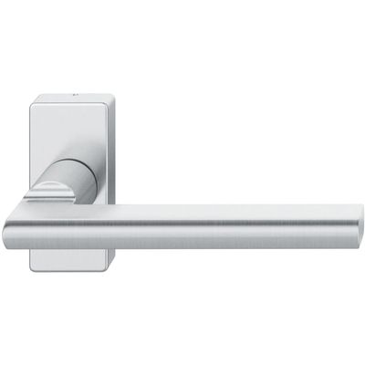 FSB Frame Door Lever Handle 09 1035, Return Spring B, Square Rose, Satin Stainless Steel