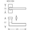 FSB Frame Door Lever Handle 09 1035, Return Spring B, Square Rose, Satin Stainless Steel view 2
