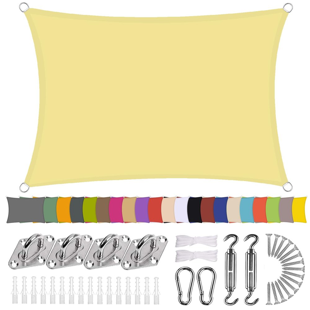 Ziligengsheng Rectangular Sun Shade Sail 3 x 7 m, Beige