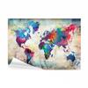 decomonkey Premium World Map Photo Wallpaper, 150 x 105 cm, Colorful Map Design view 1