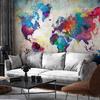 decomonkey Premium World Map Photo Wallpaper, 150 x 105 cm, Colorful Map Design view 2