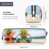 Leather Pencil Case and Cosmetic Bag, Beach Two Pineapples Sea view 3