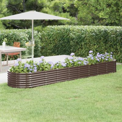 Keketa Metal Raised Garden Bed, Brown, 368 x 80 x 36 cm