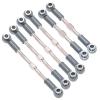 RC Tie Rod Set, Metal Steering Servo Linkage for 1/14 RC Cars (Titanium) view 2