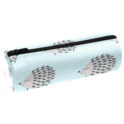 Hedgehog Leather Barrel Pencil Case