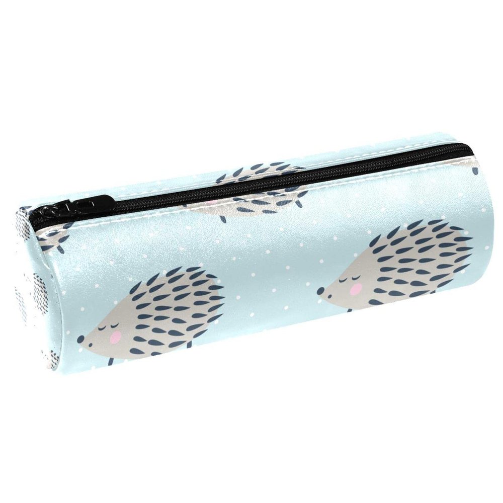 Hedgehog Leather Barrel Pencil Case