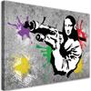 Feeby Banksy Mona Lisa Canvas Wall Art, 60 x 40 cm, Multicolor view 1