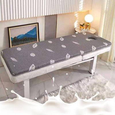 Trapezoidal Massage Table Mattress Topper with Face Hole, Gray, 80 x 180 cm