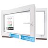 White PVC Basement Window, 100 x 60 cm, Triple-Glazed, Tilt-and-Turn, DIN Left view 1