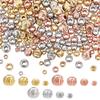BENECREAT 192-Piece 18K Gold-Plated Spacer Bead Set, 4 Sizes, Gold/Rose Gold/Silver view 1