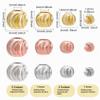BENECREAT 192-Piece 18K Gold-Plated Spacer Bead Set, 4 Sizes, Gold/Rose Gold/Silver view 2