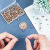 BENECREAT 192-Piece 18K Gold-Plated Spacer Bead Set, 4 Sizes, Gold/Rose Gold/Silver view 3