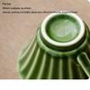 Ceramic Coffee Cup and Saucer Set, Elegant Emerald Retro Style view 4