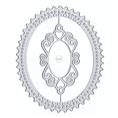 DzIxY Oval Heart Lace Metal Cutting Dies for Card Making and Scrapbooking