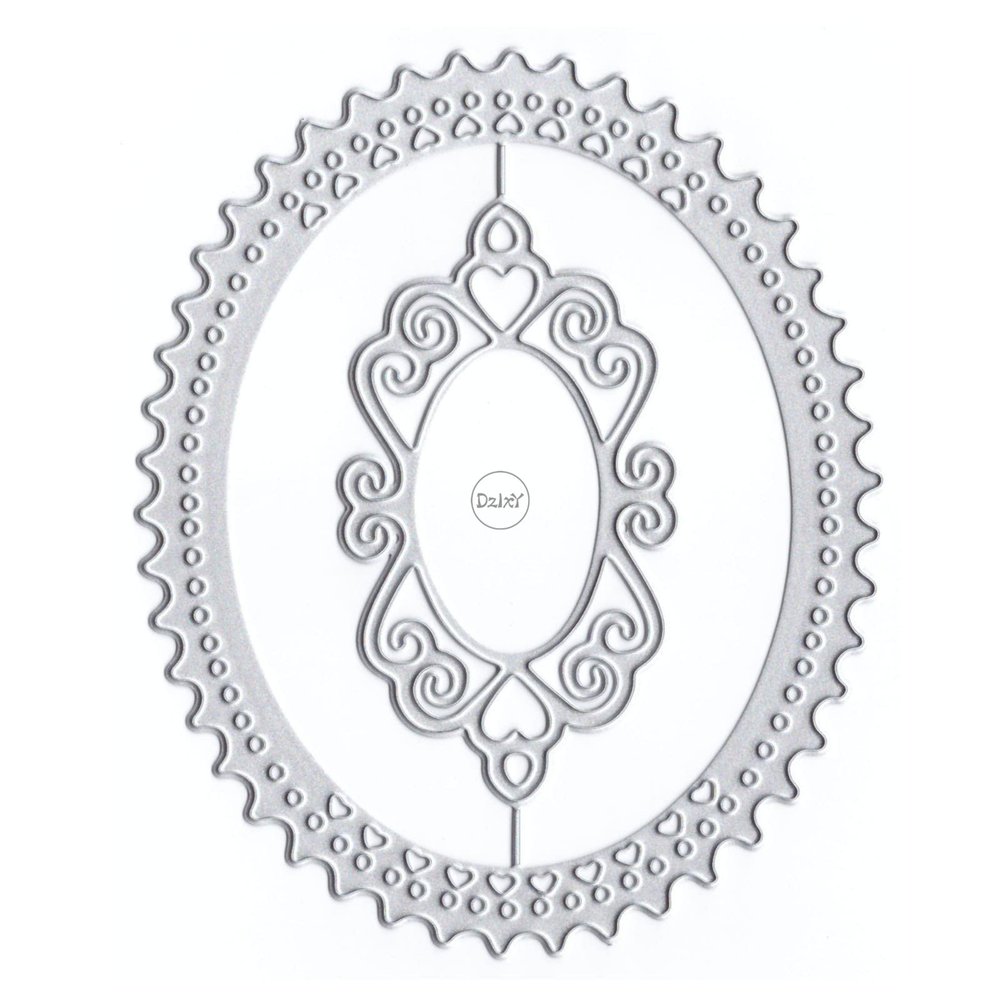 DzIxY Oval Heart Lace Metal Cutting Dies for Card Making and Scrapbooking