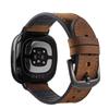 YOOSIDE Genuine Leather and Silicone-Lined Band for Fitbit Versa 3/4 and Sense/Sense 2, Brown view 1