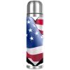 Insulated Stainless Steel Water Bottle with Heart American Flag Design view 1