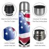 Insulated Stainless Steel Water Bottle with Heart American Flag Design view 3