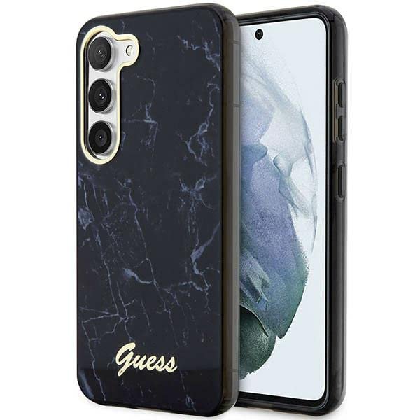Guess GUHCS23SPCUMAK Marble Hard Case for Samsung Galaxy S23 S911, Black