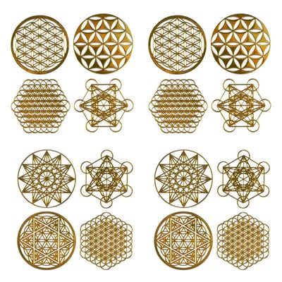 Yangyou 16-Piece Set Metal Energy Decor Stickers