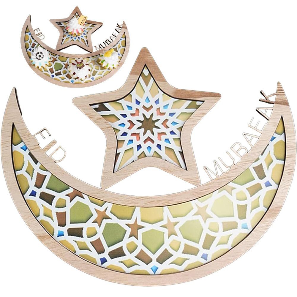 Ramadan Mubarak Wooden Serving Tray
