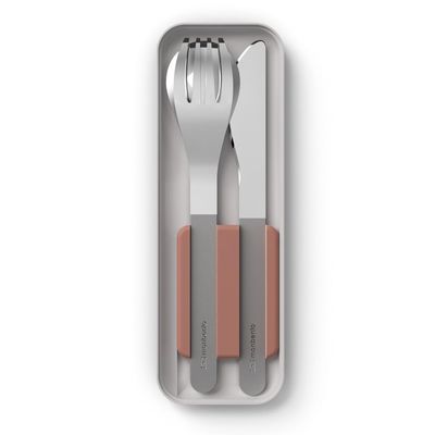 monbento MB Slim Box Rosa Moka Trio Cutlery Set for MB Original and MB Square Lunch Boxes