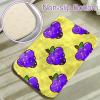 Ultra-Soft Plush Shag Faux Fur Rug, Purple Kissing Grapes Pattern, Yellow view 4